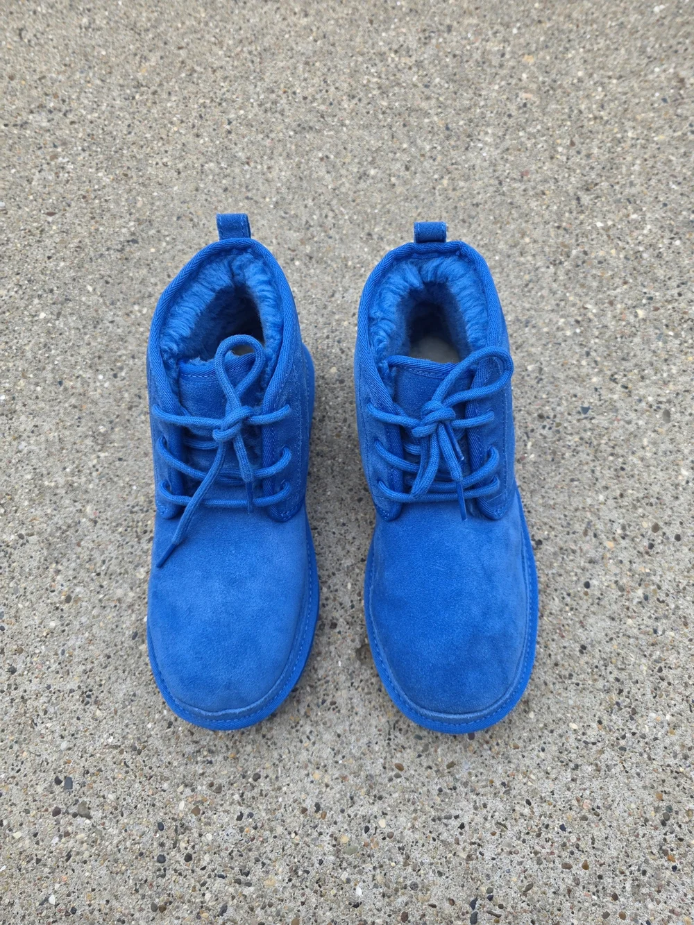 UGG Suede Lace-Up Boots in Bright Blue Big Girls 5